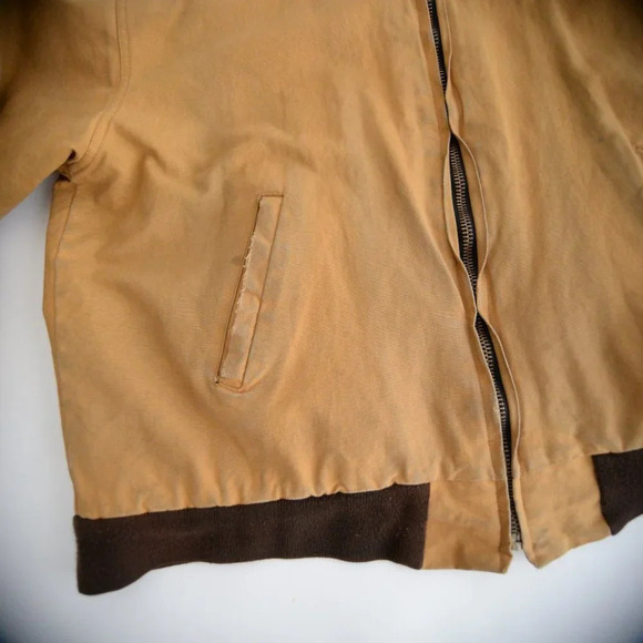 Vintage 80's Game Sportswear Tan Brown Zip Up Detroit Carhartt Style Jacket - Picture 8 of 14